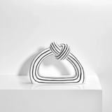Black and White Striped Abstract Knot Sculpture Triangle Design Home & Garden Sculptures & Statues