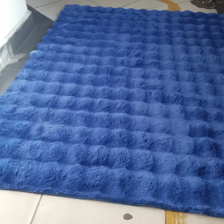 Carpet - Ashler Rabbit Fur Bubble Texture Cream Beige Grey Blue Orange Home & Garden Rugs