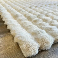 Carpet - Ashler Rabbit Fur Bubble Texture Cream Beige Grey Blue Orange Home & Garden Rugs