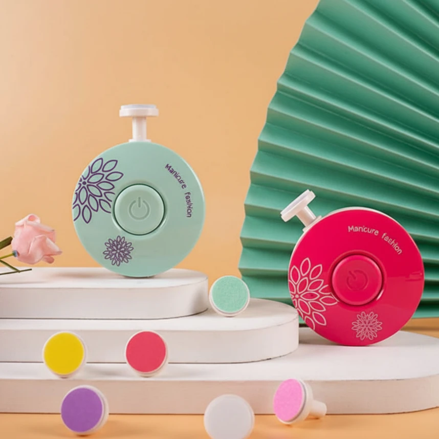 Electric Baby Nail Trimmer 6 Pads Infant Safe Mint Green Pink Home & Garden Baby Health & Grooming Kits