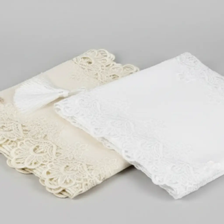 Lace Embroidered Table Runner with Tassels Home Decor Table Runners