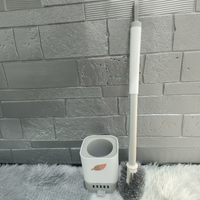 Wall Mounted Toilet Brush with Vented Holder Stand Alone or Wall Mounted White Grey Home & Garden Toilet Brushes