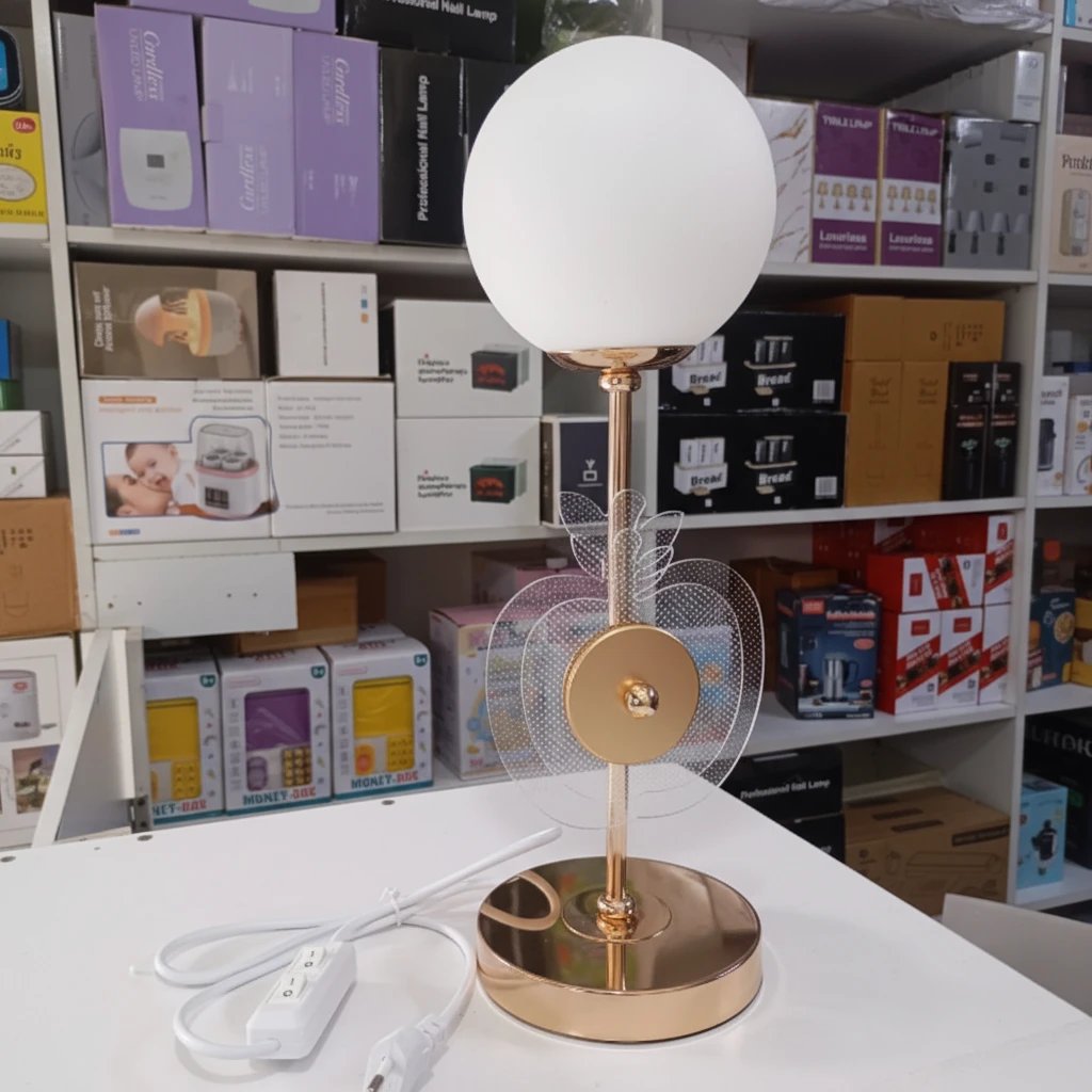 Glow LED Table Lamp 3D Apple Accent Gold Frosted Globe 13x13x38cm Home & Garden Table Lamps