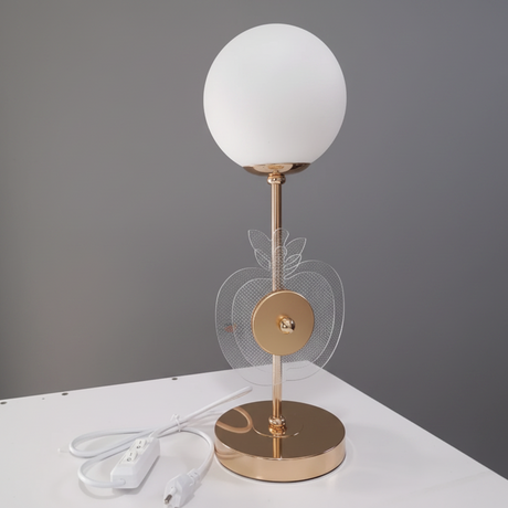 Glow LED Table Lamp 3D Apple Accent Gold Frosted Globe 13x13x38cm Home & Garden Table Lamps