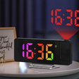 180° Rotation Projection LED Digital Alarm Clock Mirror Display USB Dual Alarm Snooze Wall Ceiling Time Humidity Rainbow Green Home & Garden Alarm Clocks
