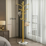 Premium 178cm Floor Standing Coat Rack 12 Ball-Tip Hooks Marble Base Entryway Bedroom Office Pink Gold Home & Garden Coat & Hat Racks