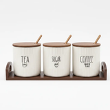 4 Piece Ceramic Canister Set Kitchen & Dining Food Storage Containers