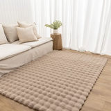 Carpet - Ashler Rabbit Fur Bubble Texture Cream Beige Grey Blue Orange Home & Garden Rugs