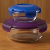 2-Piece Glass Storage Bowl Set with Airtight Lids 820ml 240ml Kitchen & Dining Food Storage Containers