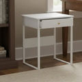 Compact White Student Desk with Single Drawer Study Desk Desks