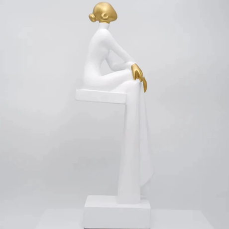 Art Resin Sitting Woman Sculpture Abstract Figurine Home Office Decor Home & Garden Sculptures & Statues