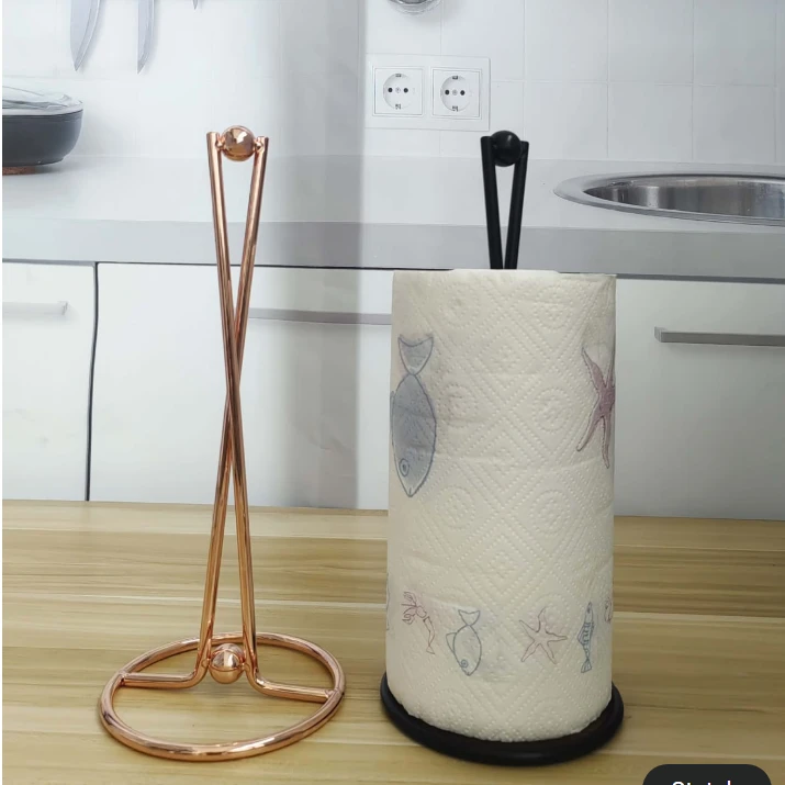 Vertical Iron Paper Towel Holder Nordic Ins Style Gold Rose Gold Black Desktop Kitchen & Dining Paper Towel Holders