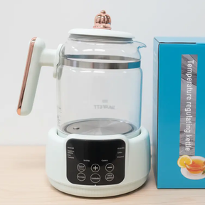 Electric Kettle - 2L 1000W Digital Temperature Regulating Glass Kettle with Keep Warm White Rose Gold Electronics Electric Kettles