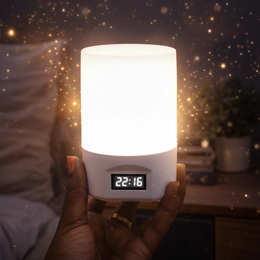LED Touch Night Lamp with Digital Clock Display Warm White Colour Changing USB Bedside Office Study Home & Garden Night Lights & Ambient Lighting