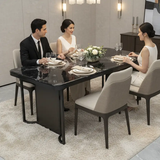 Dining Table - Black Marble Effect Top with Gunmetal Frame Base Furniture Kitchen & Dining Room Tables