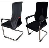 Office Chair - High Back Mesh and Fabric Visitor Chair with Chrome Sled Base Black Furniture Office Chairs
