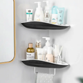 Bathroom Shelf - 2-Tier Corner Organiser with Towel Bar Black White Home & Garden Wall Shelves & Ledges