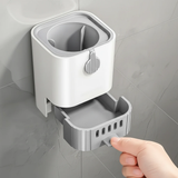 Wall Mounted Long Handle Toilet Brush with Holder 49cm Flexible Bristles No Dead Corner Drainage Drawer Home & Garden Toilet Brushes