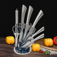 Knife Set - 8-Piece Stainless Steel with Scissors Sharpener Acrylic Stand Kitchen & Dining Kitchen Knives
