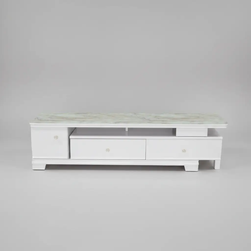 Jade Marble-Top TV Stand with Drawers Entertainment Centers & TV Stands