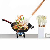 Silicone Utensil Set - White Marble Confetti with Wooden Handles Kitchen & Dining Kitchen Utensil Sets