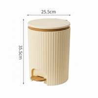 Foot Pedal Trash Can with Ribbed Design 10L Plastic Dustbin Home & Garden Trash Cans