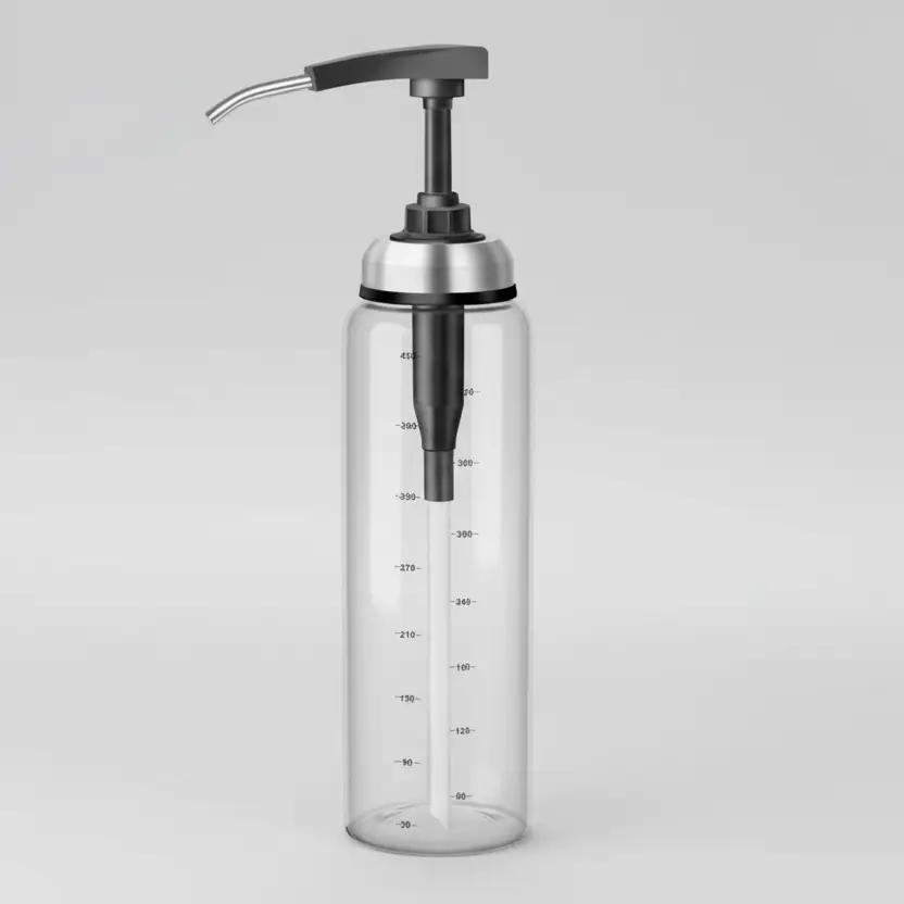 Sauce Bottle - ORELA 300ml Glass Pump Dispenser Borosilicate Stainless Steel Kitchen & Dining Oil Dispensers