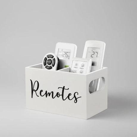 Remote Control Holder Storage Organizer Box with Handle 3 Compartments Home & Garden Household Storage Caddies