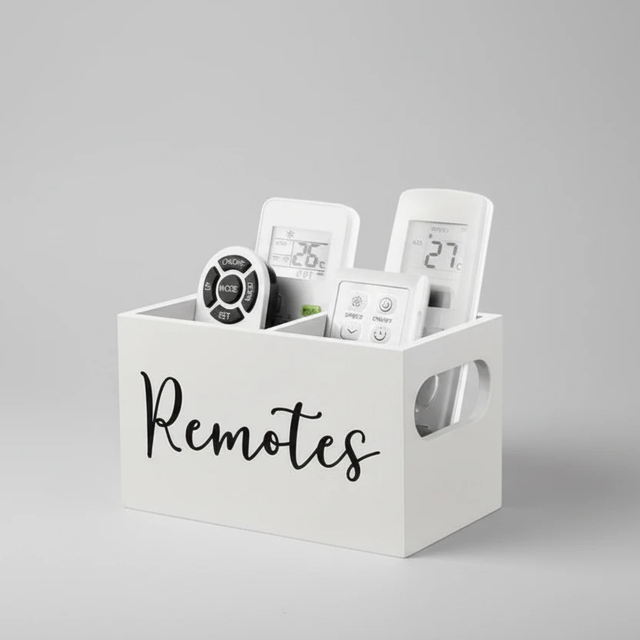 Remote Control Holder Storage Organizer Box with Handle 3 Compartments Home & Garden Household Storage Caddies