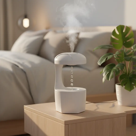Humidifier - Anti-Gravity Water Drop Backflow 1000ml Ultrasonic White Home & Garden Humidifiers