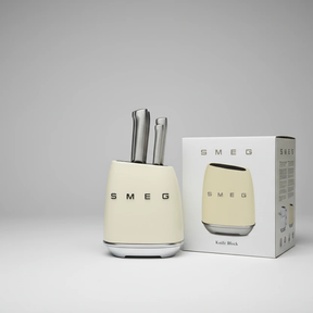 Knife Set - SMEG Premium Stainless Steel 6-Piece with Metal Block Kitchen & Dining Kitchen Knives
