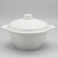 Melamine Serving Bowl with Lid 3L Textured Design Kitchen & Dining Serveware