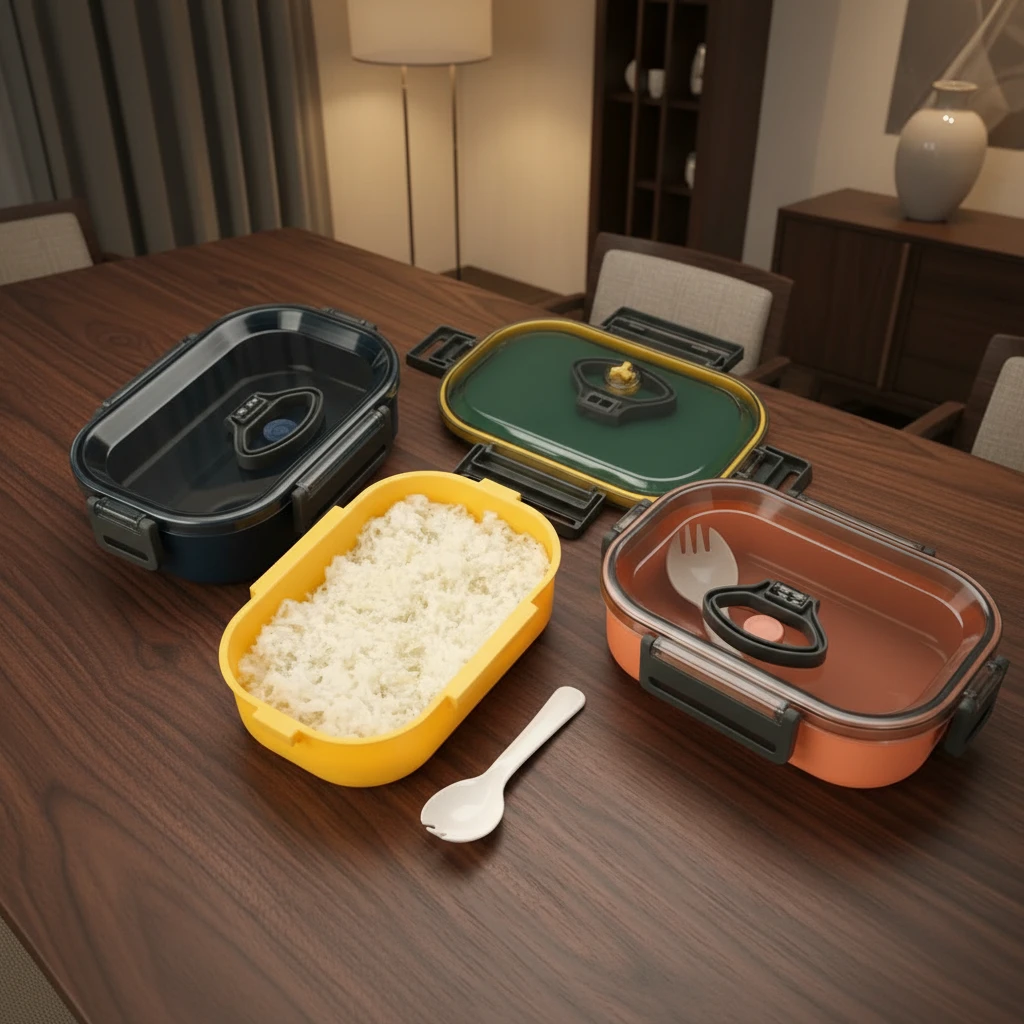 Snack Box - Microwaveable 1000ml BPA-Free with Spoon Kitchen & Dining Lunch Containers