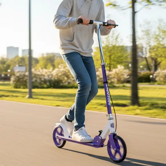 Kick Scooter - Foldable Metallic with Hand Brake and Adjustable Height 8 Years to Adult Toys & Games Kick Scooters