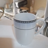 6-Piece Ceramic Coffee Mug Set 300ml Greek Pattern White Kitchen & Dining Coffee & Tea Sets