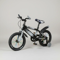 Kids Bicycle - LCD Bike 14-Inch with Training Wheels and Spring Front Fork Black Toys & Games Push & Pedal Riding Vehicles