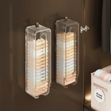 Wall Mounted Underwear Socks Organizer Box 10x8.5x30cm Transparent Ribbed Acrylic Space Saving Home & Garden Closet Organizers