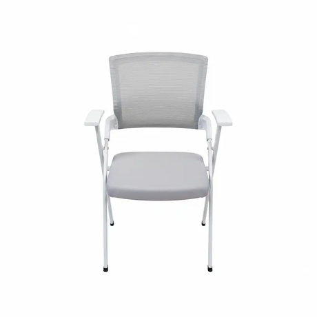 Visitor Chair - Mesh Back Stackable with White Steel Frame and Padded Armrests Furniture Armchairs