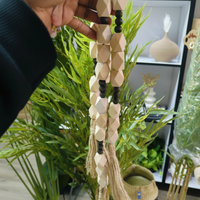 Decorative Wood Bead Garland Jute Tassel Boho Nordic Home Decor 80cm Home & Garden Garlands