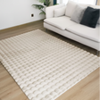 Carpet - Ashler Rabbit Fur Bubble Texture Cream Beige Grey Blue Orange Home & Garden Rugs