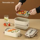 Lunch Box Set - 1500ml Double Layer Removable Stainless Liner Insulated Bag Cutlery Kitchen & Dining Lunch Box Sets