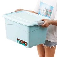 Storage Box - 25L Plastic with Secure Clip Lid and Handles Home & Garden Household Storage Containers