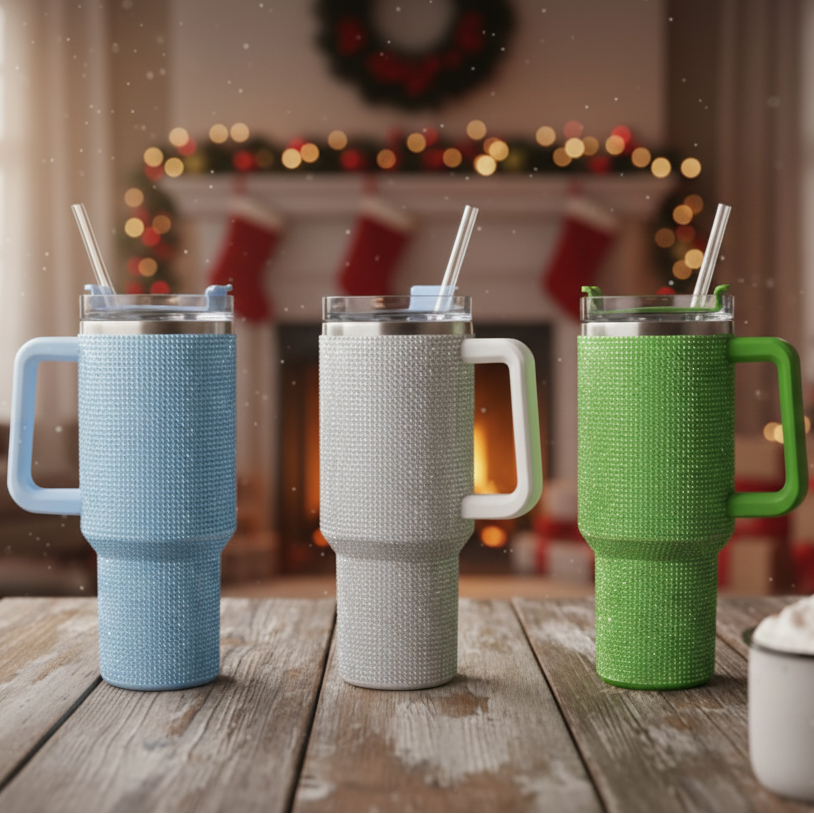 1.2 Liter Insulated Stainless Steel Tumbler with Handle and Straw