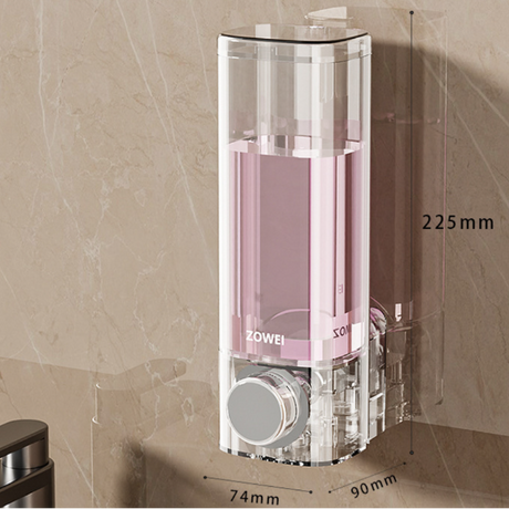 Zowei Wall Mounted Manual Soap Dispenser 225x90x74mm ABS Leak-Proof Clear Home & Garden Soap & Lotion Dispensers