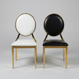 Dining Chair - Elegant Round Back with Gold Frame