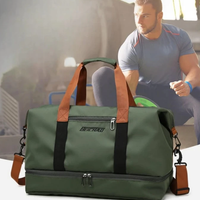 BEICHAO Large Oxford Duffle Travel Gym Bag 46x25x28cm Bottom Shoe Compartment Waterproof Unisex Army Green Orange Beige Bags & Accessories Gym Duffel Bags