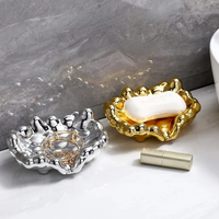 Luxury Ceramic Bubble Edge Soap Dish Drainage Tray 15x11x5cm Gold Silver Bathroom Countertop Jewellery Tray Home & Garden Soap Dishes & Holders