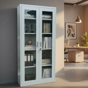 Cabinet - Glass Door Display with Shelves Furniture Tall Display Cabinets