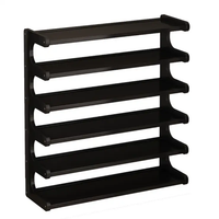 Shoe Rack - 6-Tier Bamboo Holds 30-36 Pairs Black Home & Garden Shoe Racks