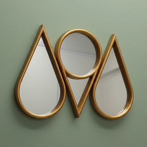 Wall Mirror - 3-in-1 Decorative Geometric Gold Home Decor Mirrors